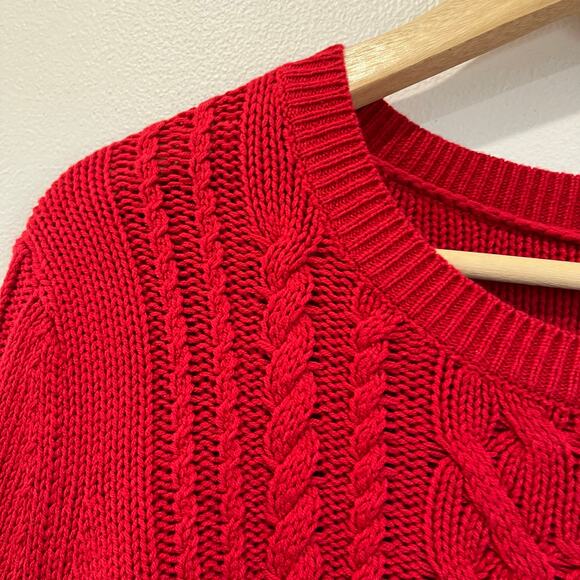 Old Navy Red Cable Knit Sweater Plus Size 1X Long Sleeve Pullover NWT - Picture 9 of 9